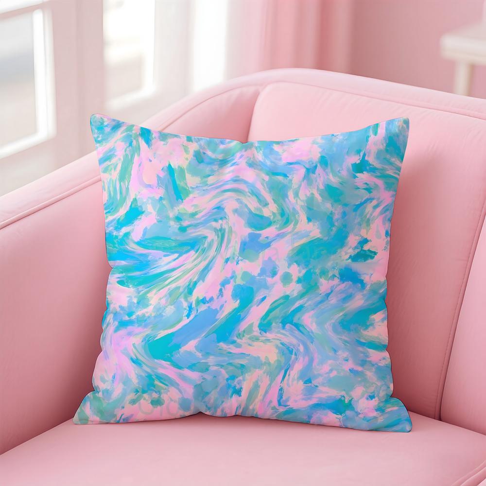 Abstract Trippy Colorful Art Psychedelic Texture Cushion Cover Pillowcase Short Plush Invisible zipper Room Sofa Cushion Cover 30X30cm