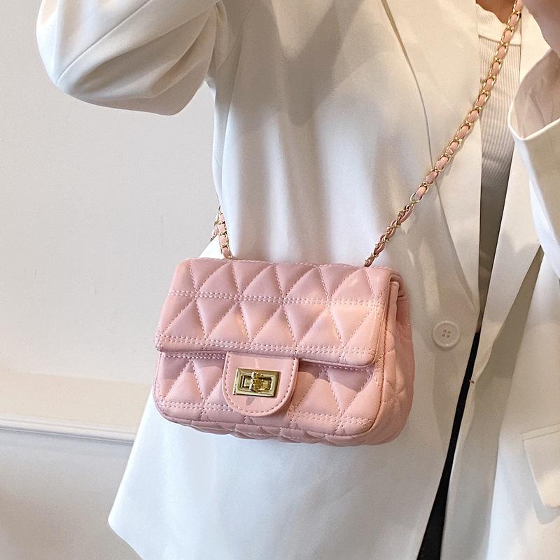Rhombus embroidery thread small bag spring and summer new women's bag popular versatile shoulder bag simple small square bag