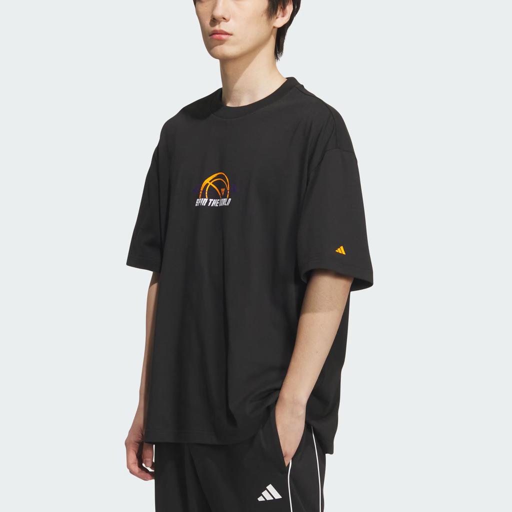 Adidas Basketball Ss25 Graphic Sports Crew Neck Pullover Short Sleeve T-Shirt Men Tops KF0726