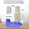 Silicone Tumbler Dry Rack Non-Slip Tumbler Drying Station Sports Bottle Drainer Stand for Stanley 30/40oz Cup Lid Straw