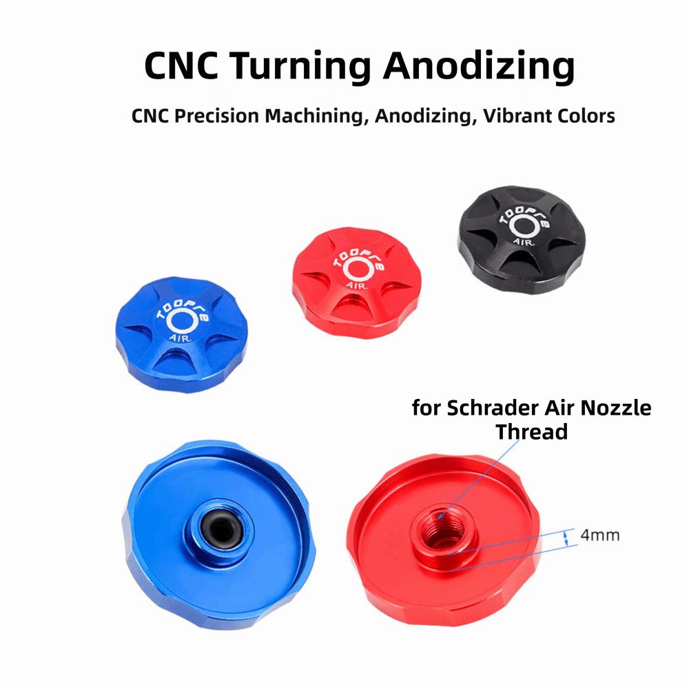 2PCS Aluminium Alloy Bicycle Front Fork Cap Compact Easy To Install Bike Air Valve Top Cap with Washer Lightweight
