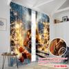 2pcs,2D Plane Printing Minimalist Curtains Christmas Train Festive Gifts (2) 100% Polyester (without Rod) Art Deco Festive