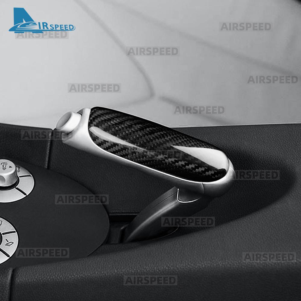Echte Hart-Trocken-Kohlefaser-Zierabdeckung für Mercedes Benz SLK R171 2004 2005 2006 2007 2008 2009 2010 Auto Handbremsgriffe Schutz