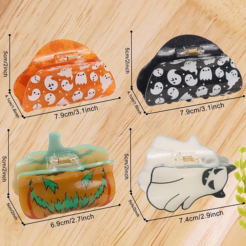 1Pc Halloween Glow-In-The-Dark Ghost Pumpkin Clip Cute Funny Hair Clip Shark Clip Women'S Hair Accessories