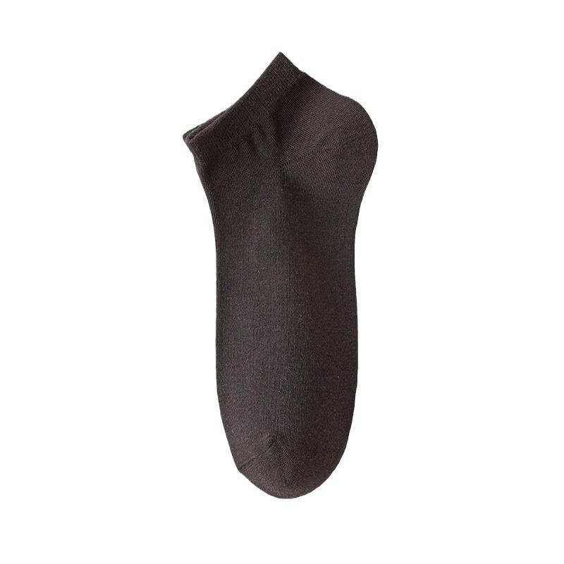 Men's Antibacterial Cotton Low-Cut Breathable Summer Socks - Sweat-Absorbent, Non-Slip, Solid Color Boat Socks