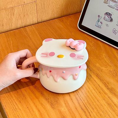 Tasse à eau chat cœur fille mignonne tasse en céramique pour fille tasse à café maison pour cadeau d'anniversaire de petite amie