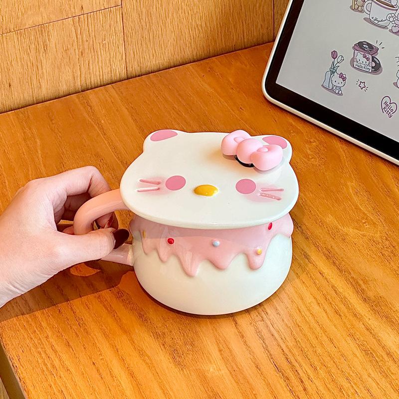 Dárková sada k narozeninám roztomilý dívčí hrnek s kočkou a srdíčkem keramický pro dívku dárek k narozeninám prémiový smysl dárková krabička