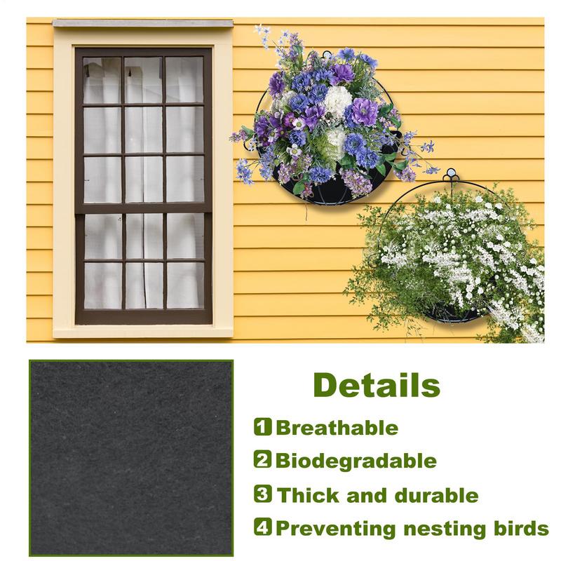 Planter Basket Liners 3Pcs/set Felt Flower Pot Coconut Liners Wall-mounted Replacement Basket For Outdoor Indoor Plant