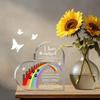 2D Flat Heart-Shaped Acrylic Pet Memorial Gift Desktop Decorative Plaque, Rainbow Bridge Design, Home Decor Plaque Hanging Wall Art Decorative Garden