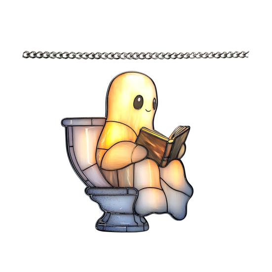 Ghost-Themed Pendant Sun Catcher Art Peaceful Atmosphere Sunlight Reflection Ornament Home Garden Decor