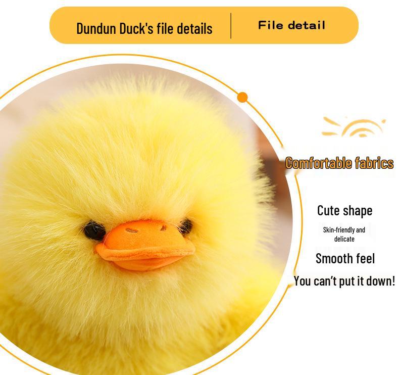 Adorable Yellow Long-Haired Plush Duck Doll - Huggable Stuffed Animal Pillow Gift