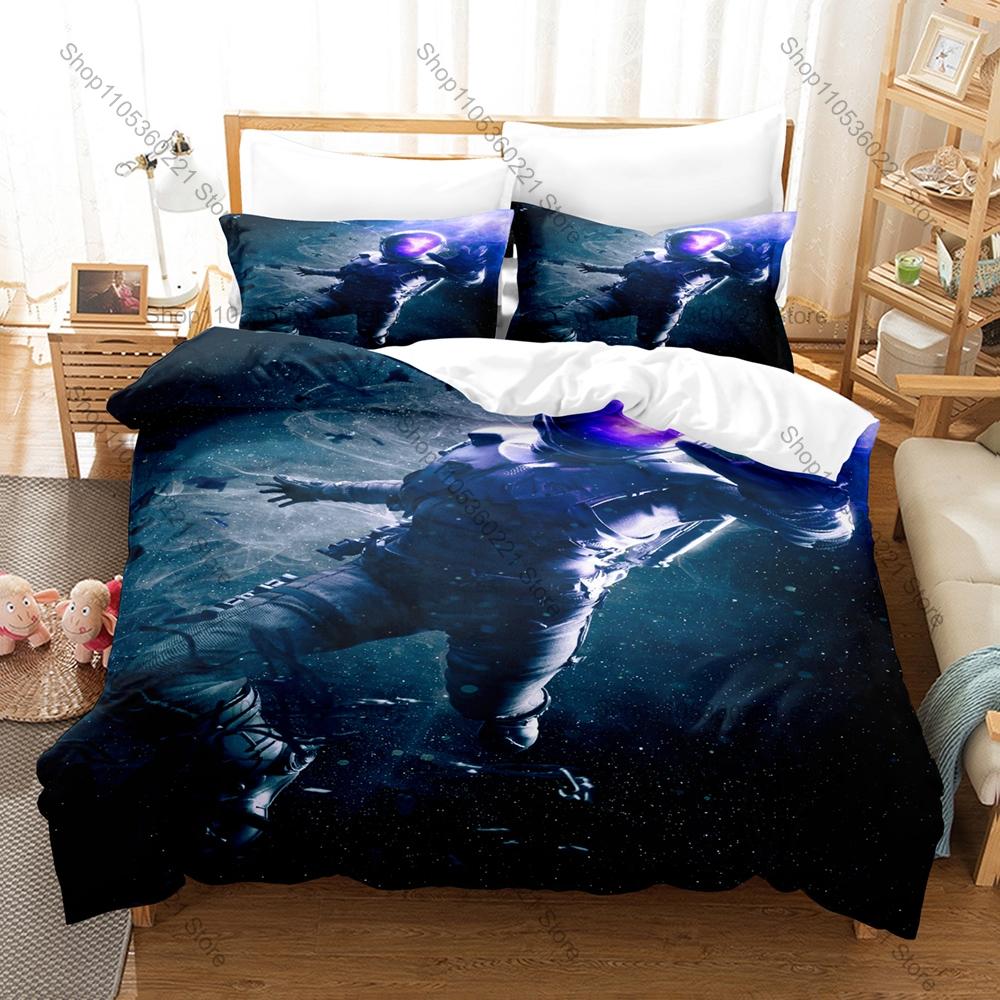 Cool Dreamy Fantasy Space Astronaut Nebula Planet Galaxy HD Print Bedding Set Duvet Cover + 2 Pillowcases Polyester Teen Room De