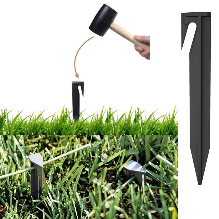 Plastic Pegs - Phonillico® - Set of 100 - 8.4 Cm - Cable Fixing - Gardening and Camping