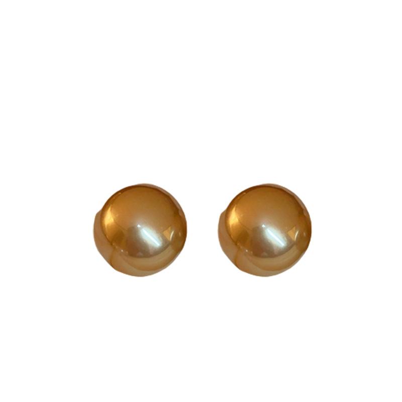 Silver needle retro pearl geometric earrings French exaggerated high-end stud earrings niche versatile temperament earrings women