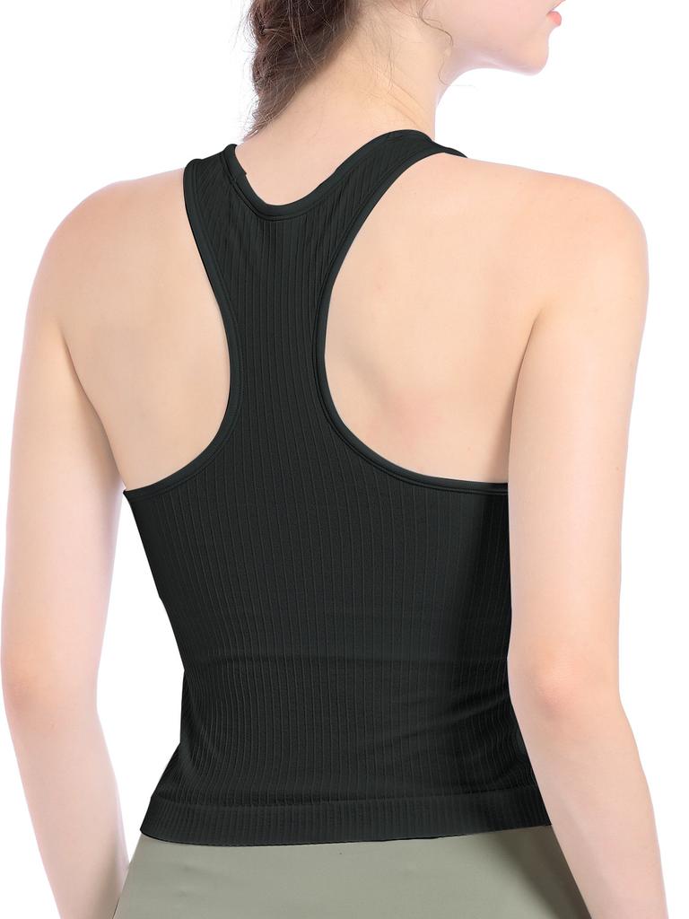 Women's Summer Outer Wear with Bra Pad Camisole Running Fitness Underwear Slim Yoga Sports Tank Top