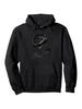 Black Rose Silhouette Hoodie - Minimalist Floral Pullover Sweatshirt