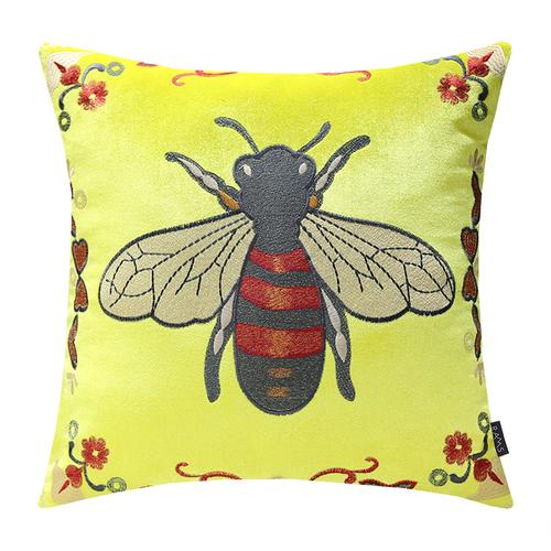 European Cushion Cover Animal Bee Embroidery Pillowcases Exquisite Cojines Decorativos Para Sofa Decorative Pillows Cushions