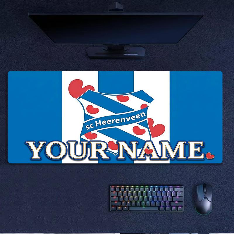 Custom Name,SC Heerenveen Mouse Pad, Large Gaming Desk Mat, Non-slip XXL Mousepad for Laptop & Tablet, Mini PC Playmat with Stitched Edges