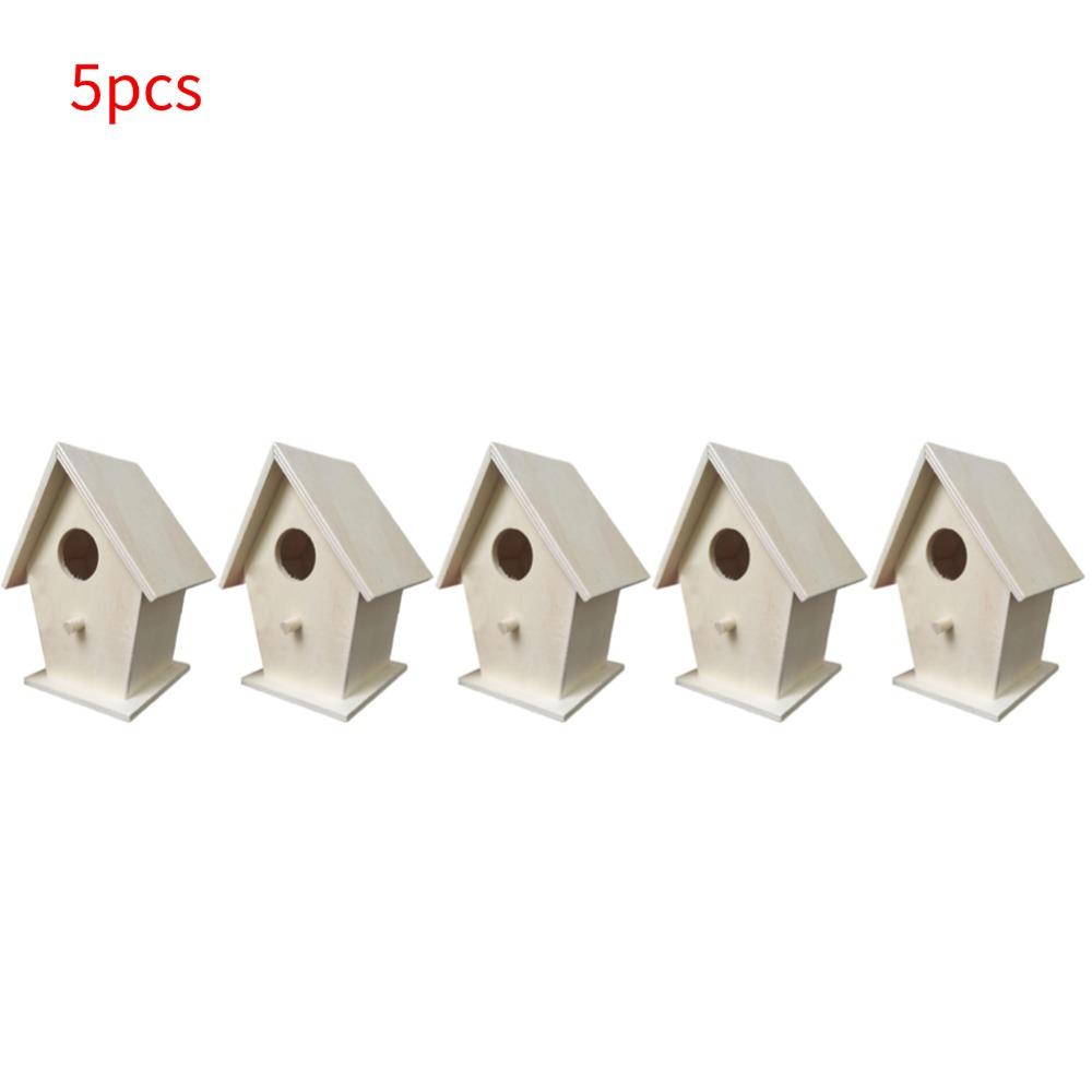 Wooden Mini Bird Cage Outdoor Hanging Birdhouse Box Garden Bird Cage Home Yard Decor Wooden Bird House Box Hummingbird House