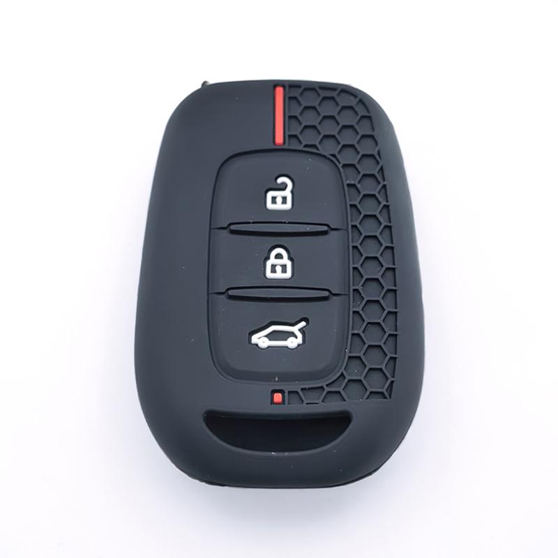 

3 Button Silicone Key Ring Case Cover Shell Holder For Renault Clio Modus Clio Dacia Sandero Logan Duster Dokker