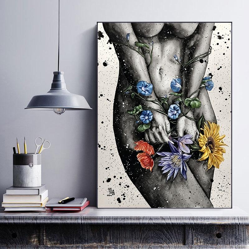 Women Portrait Flowers Landscape Painting Home Decor Gift  Poster Wall Art  Picture Canvas Print For Room Home Decor