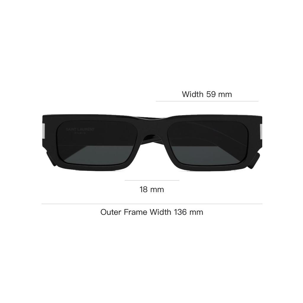 Saint Laurent Logo Acetate Irregular Frame Sunglasses Men sunglasses Black 779820Y99601033