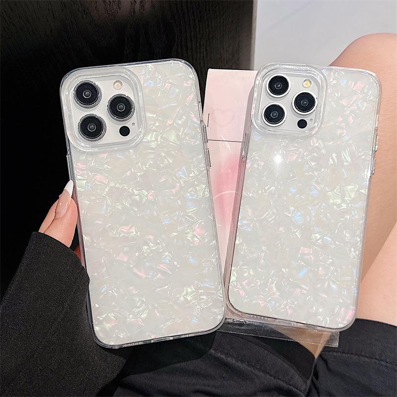 Luxury Shell Pattern Laser Phone Case For iPhone 17 Air 16 15 14 13 12 11 Pro Max Plus IMD Shockproof Bumper Cases Cover