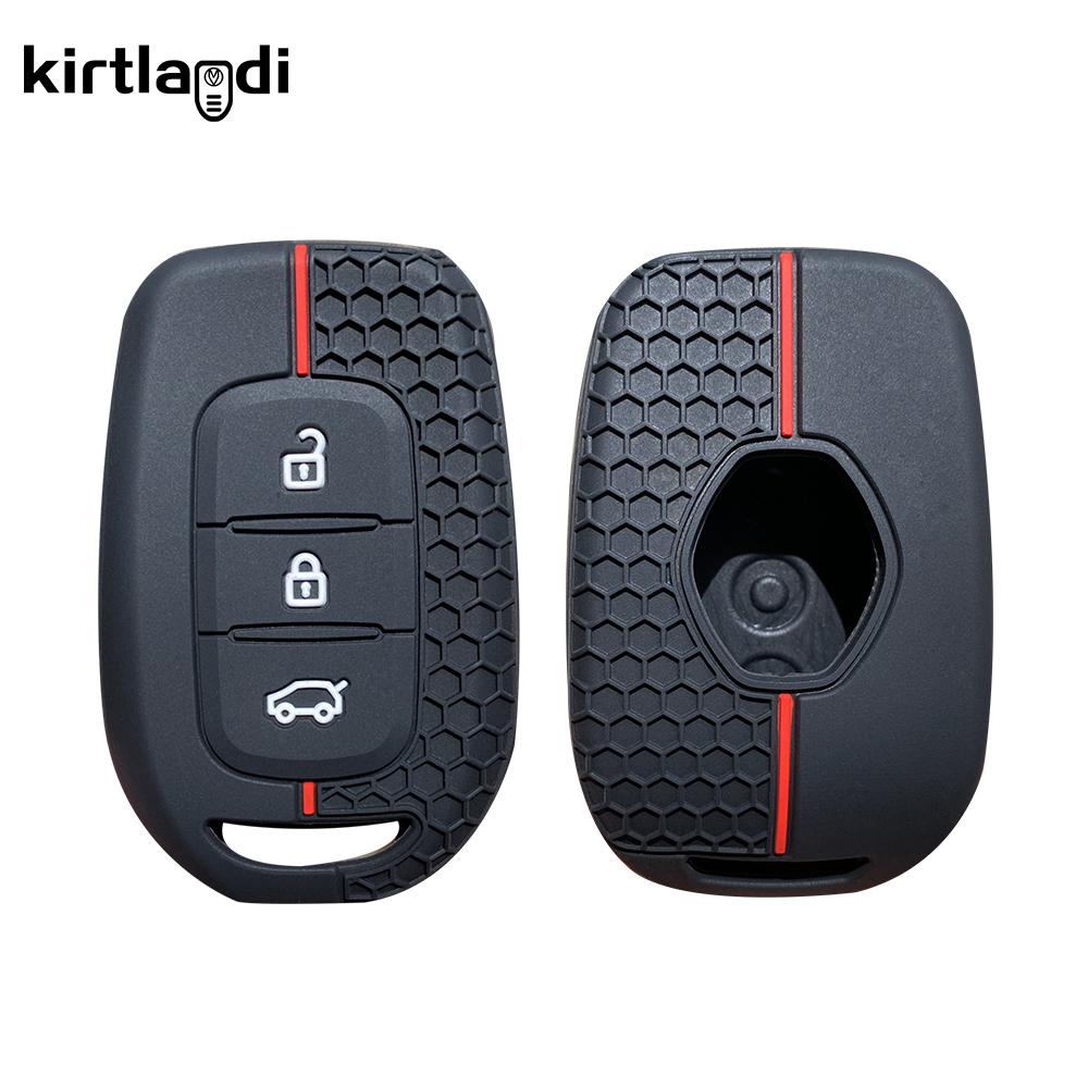 Key Cover For Renault TWingo 3 Duster Clio Logan Stepway For Dacia Logan 2021 Silicone Remote Key Case 3 Buttons Car Key Cover