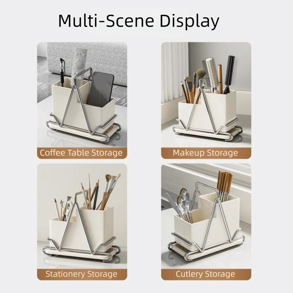 Stainless Steel Chopsticks Storage Box Countertop Type Utensil Holder Cutlery Organizer  for Home