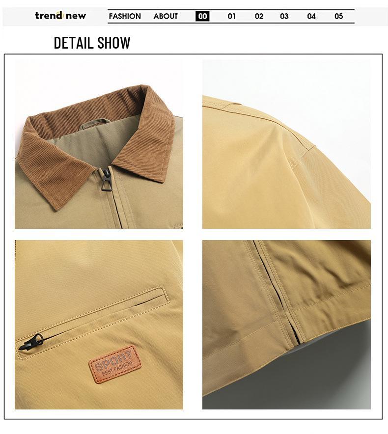 Japanese Style Lapel Casual Men's Jacket - Versatile Spring & Autumn Workwear
