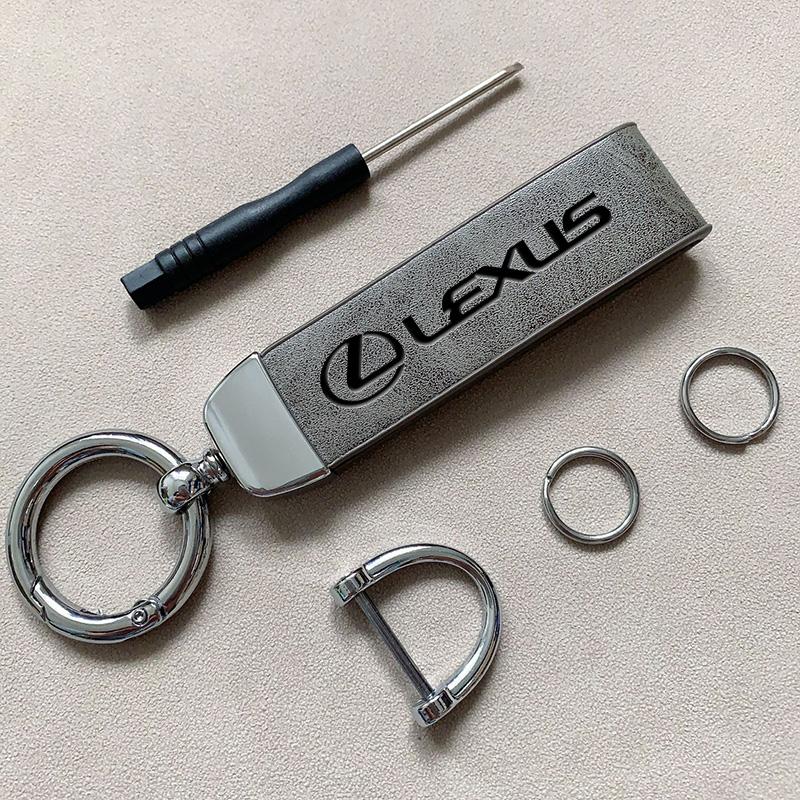 csgpkv1 Car Keychain Cowhide Leather Key Rings Waist Buckle Carabiner For Lexus F-SPORT ES RX NX LS UX LM LX GX LC RZ IS CT GS RC HS SC