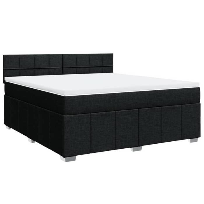 VidaXL Sommier à lattes de lit avec matelas Noir 180x200 cm Tissu 3289449