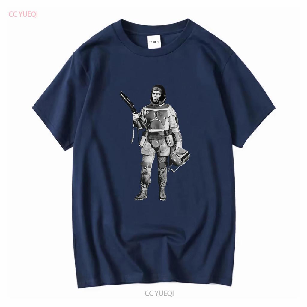BOBA APE FETT T Shirt MASH UP Planet Mando Apes this is the way vintage Washed Soft homme Top For Everyday Wear Stylish Unisex