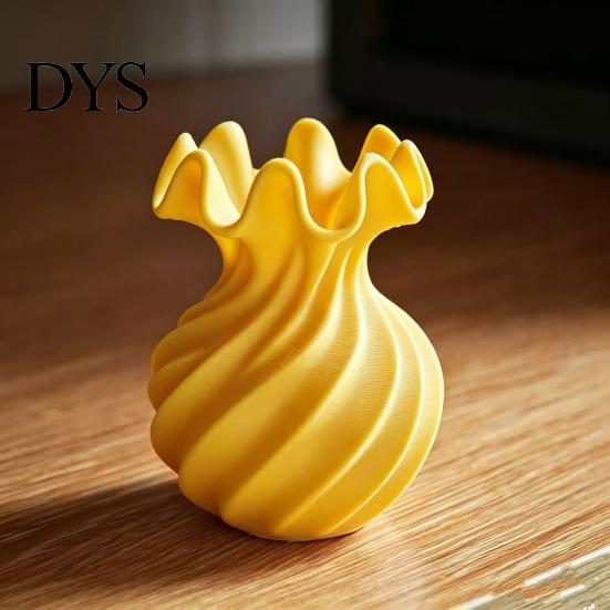 Spiralwellen-Blumenbehälter 3D-gedruckte Vase, Minimalistischer Blumenhalter, Dekorationsvase für frische moderne ästhetische Heimdekorationen oder Trockenblumen,