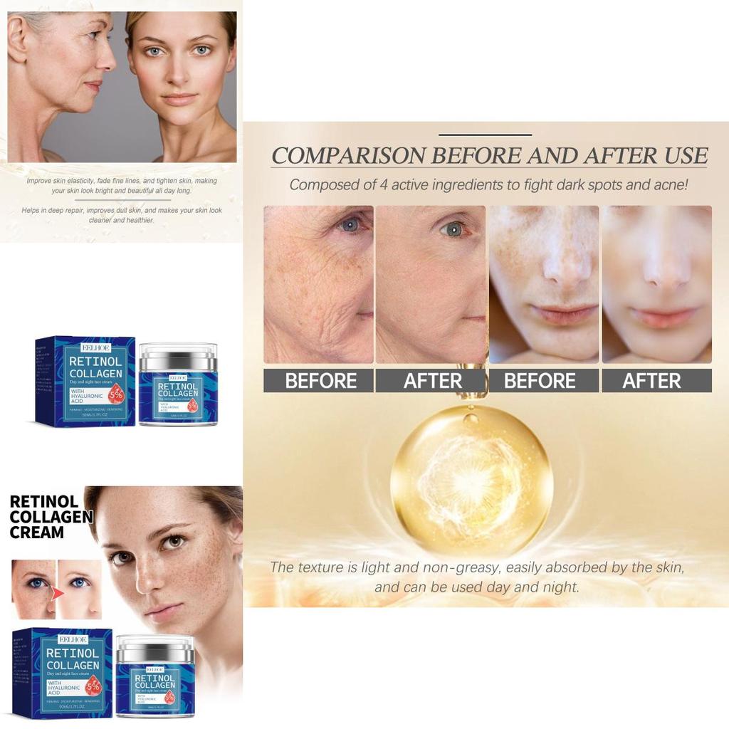 Eelhoe Retinol Collagen Cream For Smooth Radiant Skin Reduces Fine Lines And Dark Spots