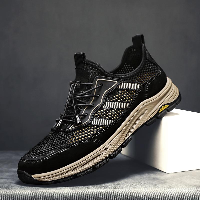 

Летняя мужская повседневная обувь, дышащие кроссовки, удобная сетчатая обувь, обувь для ходьбы на открытом воздухе 44 чёрный