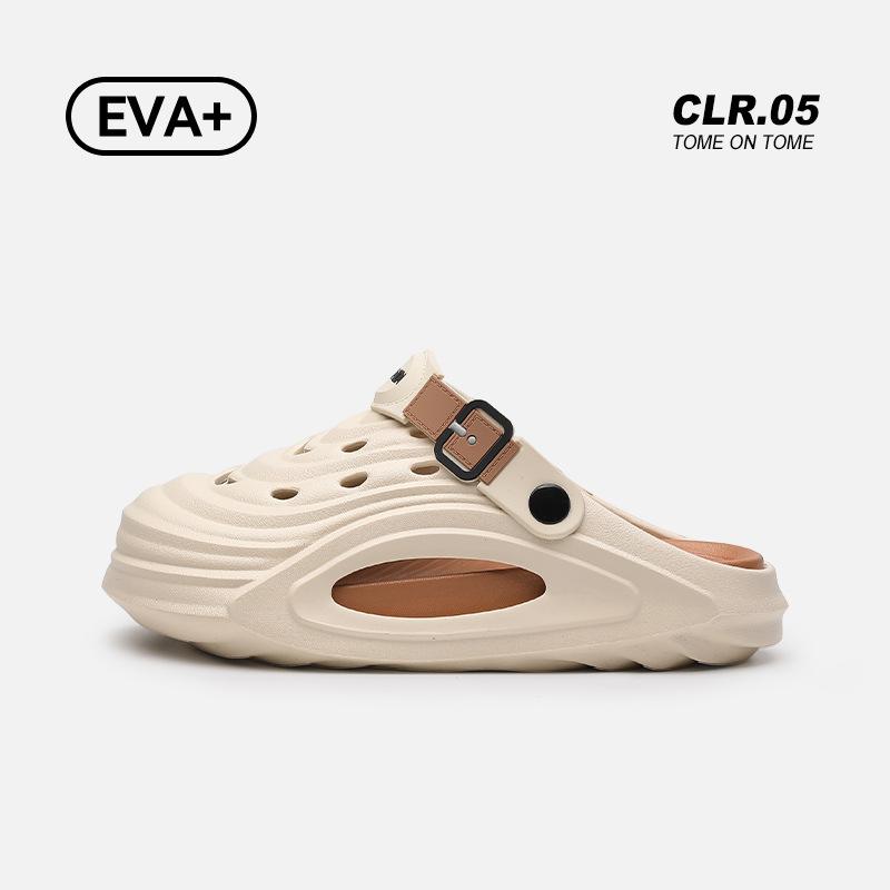 Fashion Shevalues 2025 New Men's Slippers EVA Soft Sole Comfortable Male Hole Shoes Outdoor Leisure Beach Slides Fashion Summer Sandals