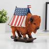 Animal History Resin Ornament American Style Animal Figurine History Themed Patriotic Animal Sculpture for Home Office Desk