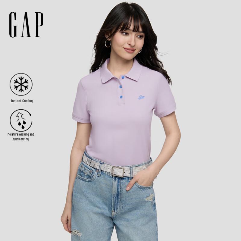 GAP Women s Color-block Logo Embroidered Polo Shirt 160/84A