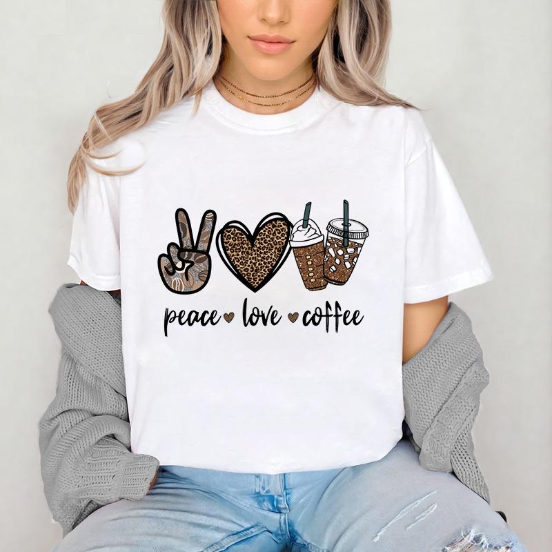 

Heart Leopard Retro Tshirt for Women Clothing Short Sleeve Round Neck Loose Large Size Casual Top Oversized TShirts Clothes 4XL