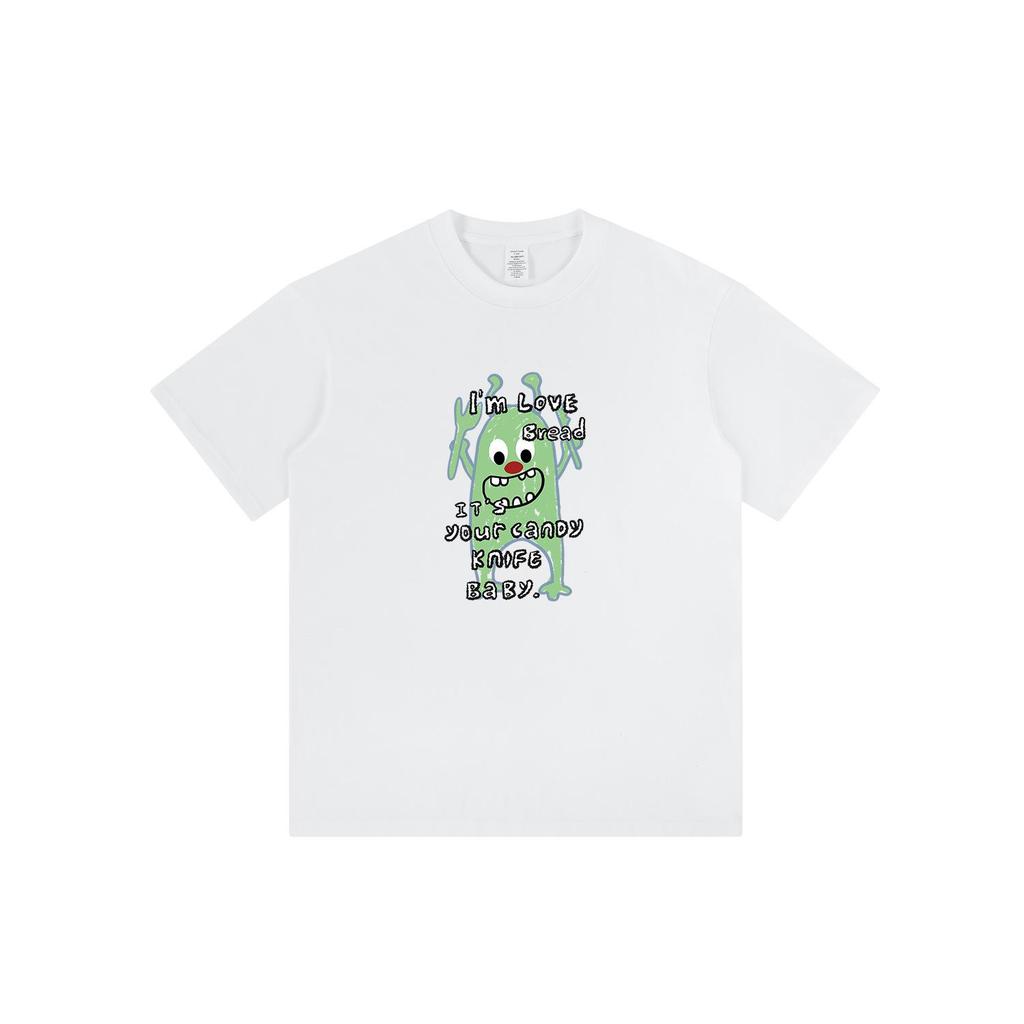 Unisex Hong Kong Style Cartoon Clown Print Pure Cotton Short-Sleeve T-Shirt