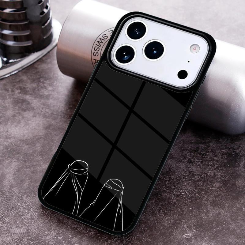 Islamic Muslim Hijabi Girls Phone Case for iPhone 17 16 15 Pro Max Air 14 13 12 11 Plus Shockproof Cover