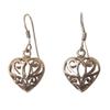 Used Heart Hook Earrings 3D Openwork Sv925 12125(mm) Weight 2.5g NT B Rank