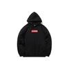 Seria de modă sportivă Li Ning Hanorac din fleece larg cu glugă și logo brodat Unisex Negru AWDRC33-2