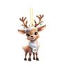 Yousheng 2D Flat Reindeer Car Rear View Mirror Charm Acrylic Cartoon Elk Christmas Tree Hanging Ornament Auto Interior Accessories for Window Wall