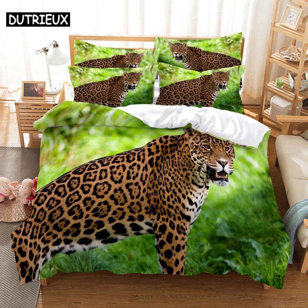 Tiger Duvet Cover Set King Size 230x260 Double Bed Single Queen Full Animal Quilt Case Linen 3D Pillowcase Twin Bedding Sets