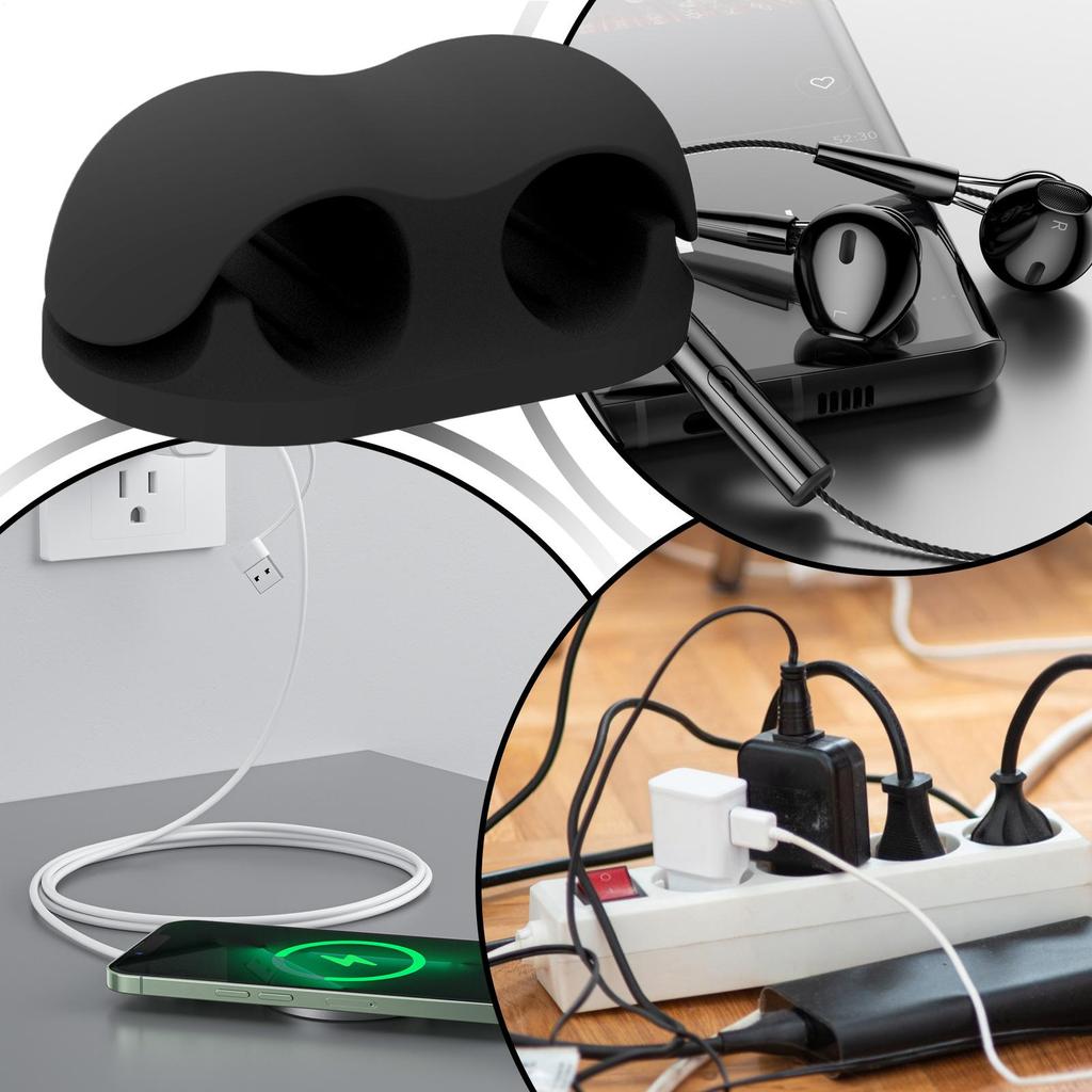 Silicone Cable Winder Simple Creative Cord Holders Desktop Wire Organizer Cord Clips Charger Cord Holder for Desk Car Home