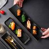 El Creative Ceramic Plate Japanese Cuisine Rectangular Phnom Penh Plate Sushi Plate El Restaurant Pure Black  Pot Dish