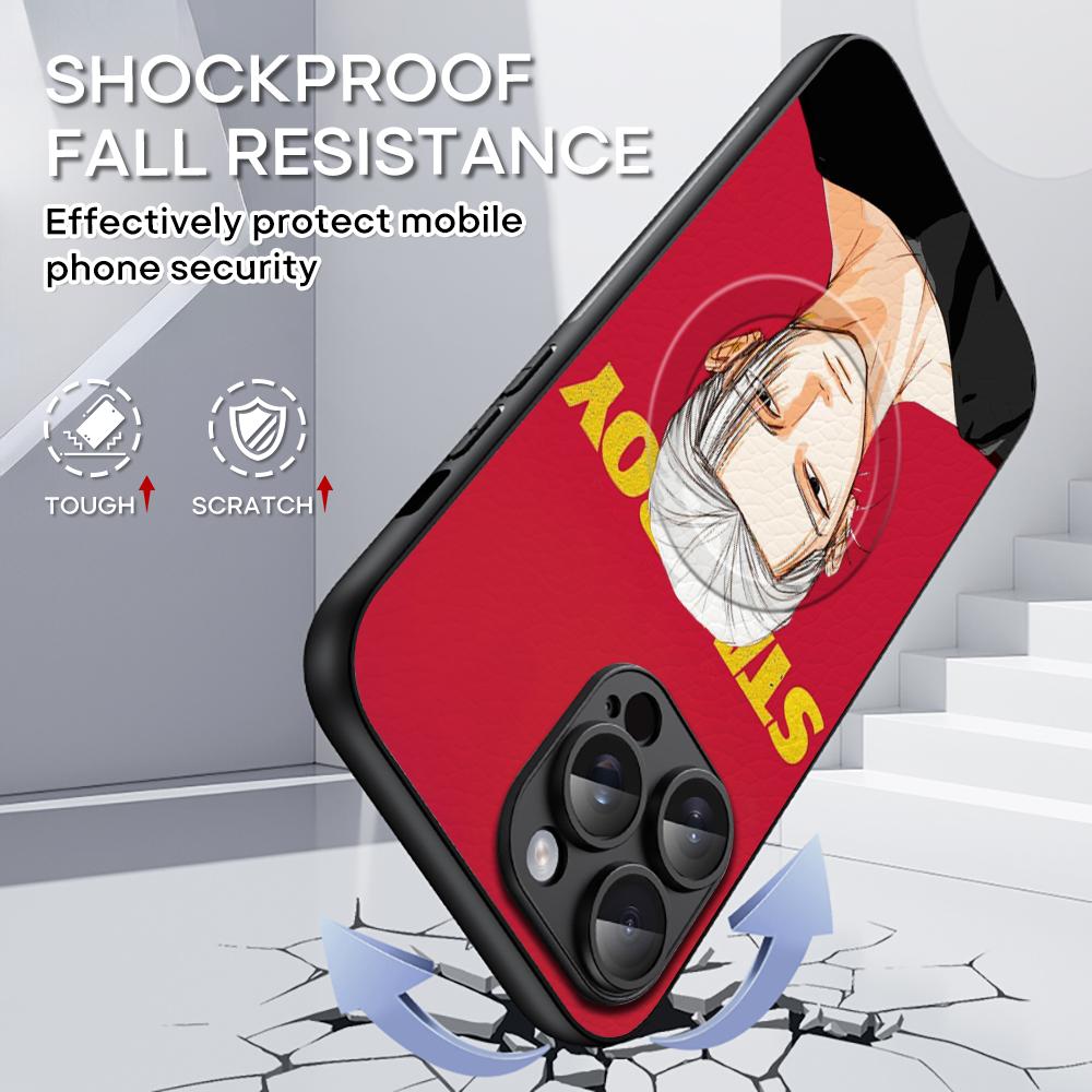 Taro Sakamoto Japan hot anime Phone Case For iPhone 16 15 14 13 12 11 Plus Pro Max High-end Luxury Magsafe Sheepskin