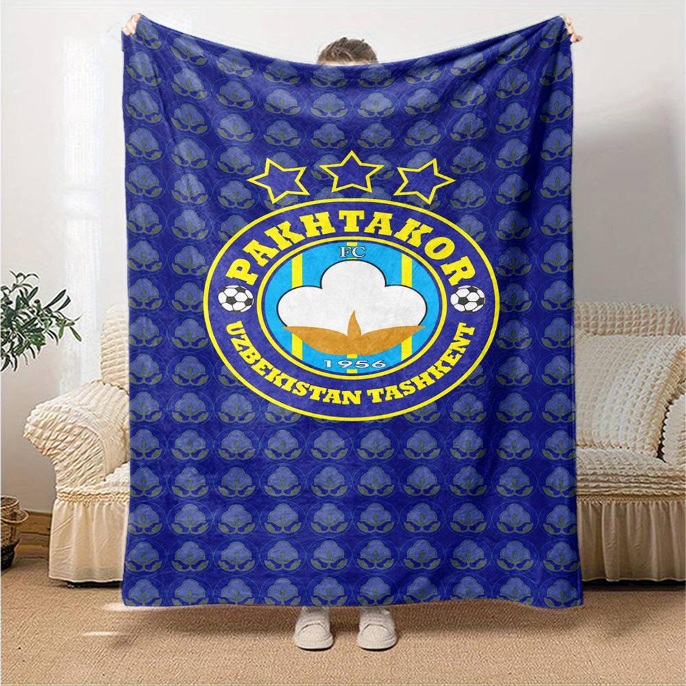 PAKHTAKOR FC Print Flannel Blanket High Quality Warm Comfortable Cover for All Seasons Perfect for Gifts Home Decor